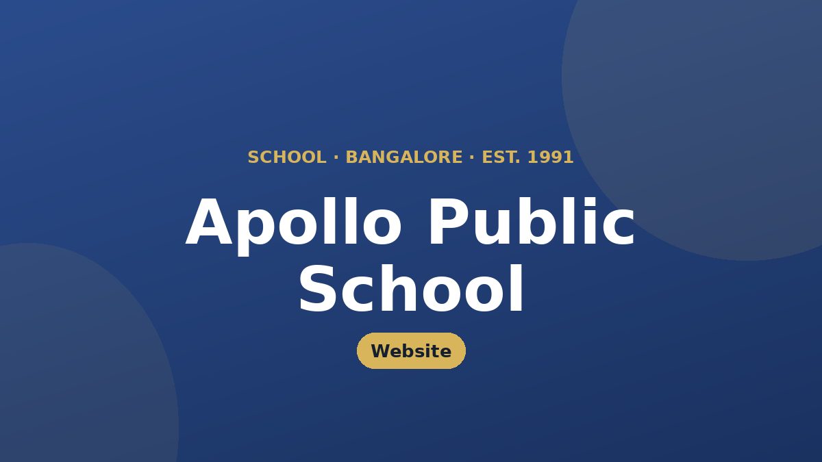 Apollo Public School — Education